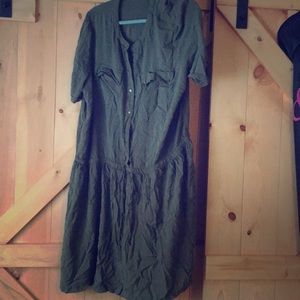 PLUS SIZE ARMY GREEN DRESS/TOP